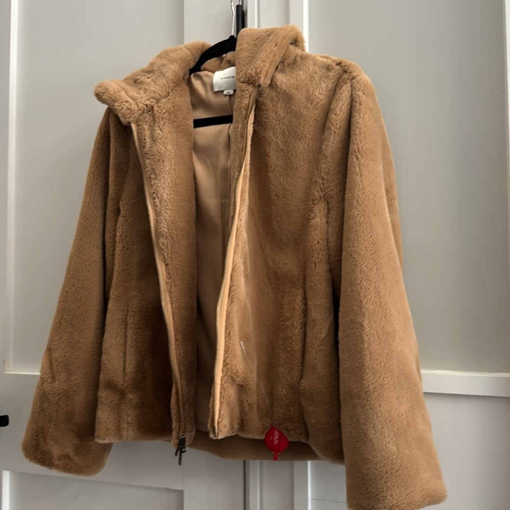 vince faux fur camel jacket. nwt